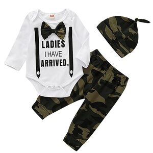 Baby Camo Outfit with Bow Tie